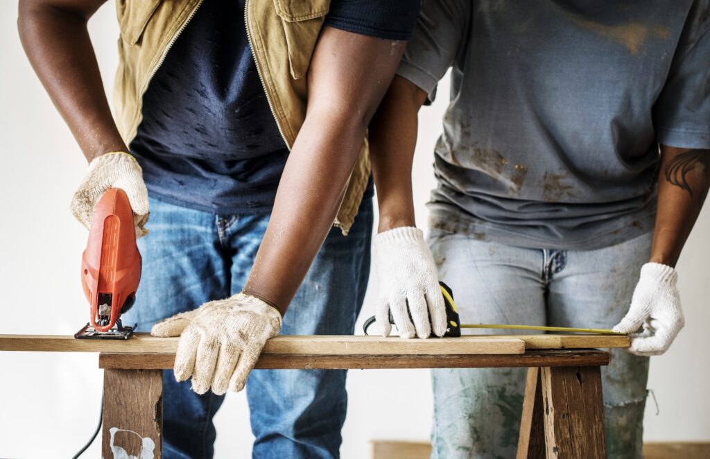 People renovating the house concept